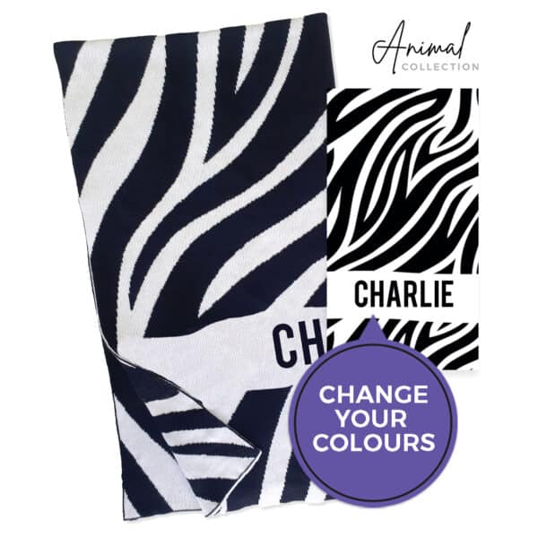Zebra Name Blanket