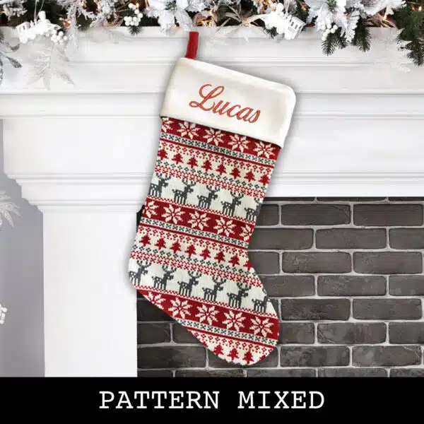 Mixed Pattern Christmas Stocking