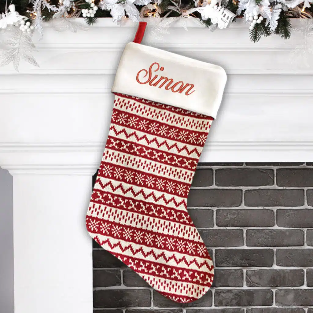 Red Pattern Christmas Stocking