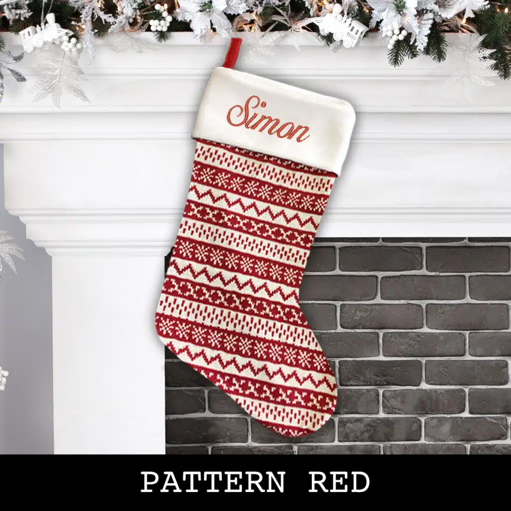 Red Pattern Christmas Stocking