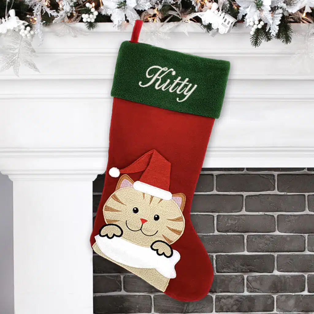 Traditional Cat Christmas Stocking
