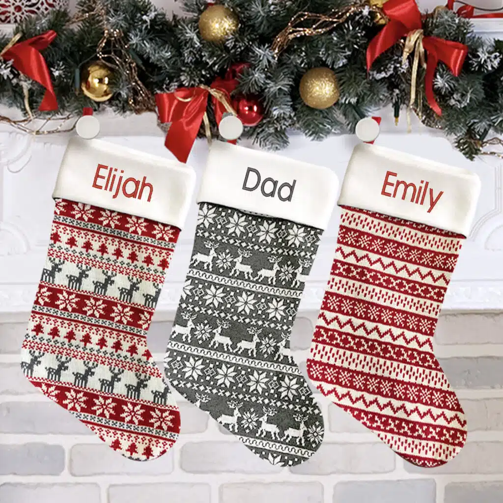 Red Pattern Christmas Stocking