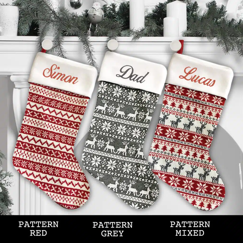 Red Pattern Christmas Stocking