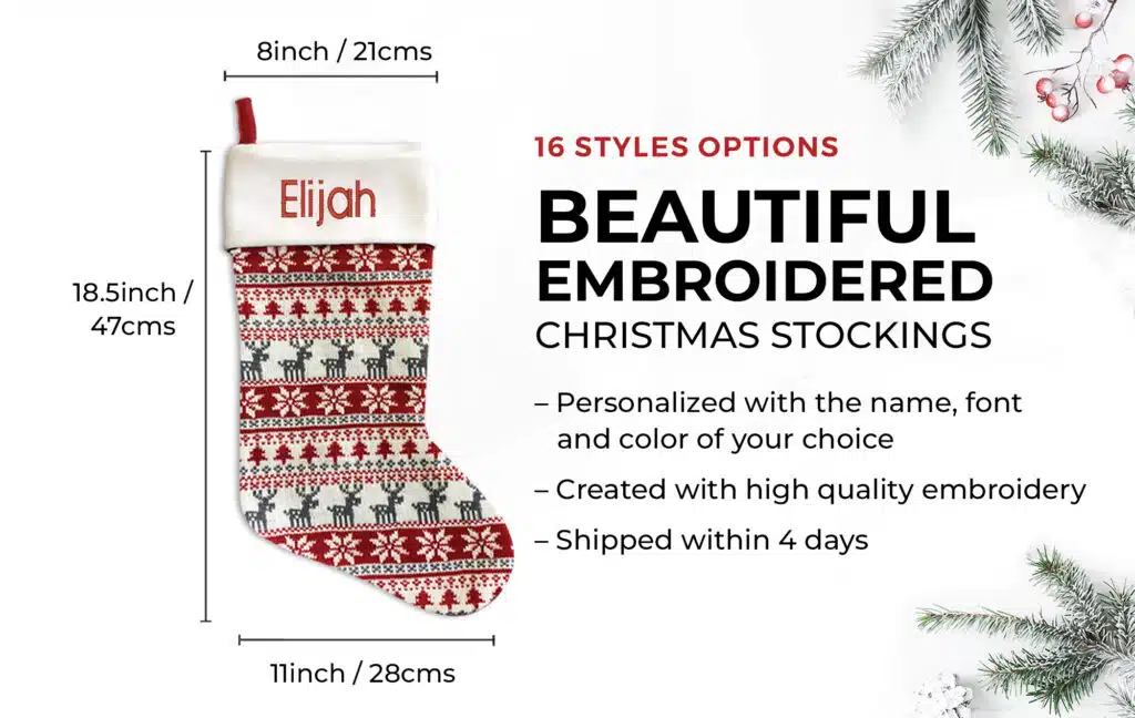 Red Pattern Christmas Stocking