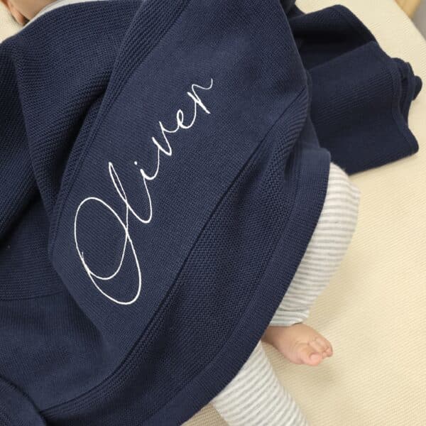 Navy Baby Blanket