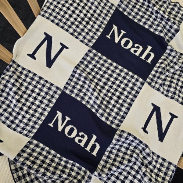 Custom Signature Gingham Blanket Custom Signature Gingham Blanket
