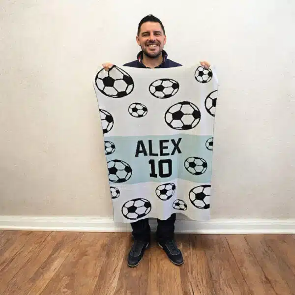 Custom Sports Soccer Ball Blanket