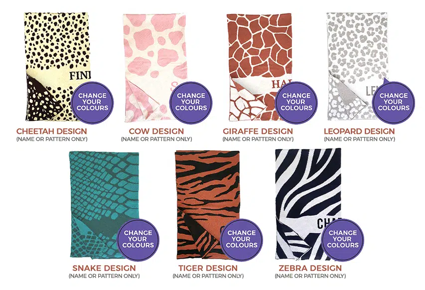 Animal Collection personalized blankets