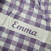 Custom Gingham Blanket with custom name Emma light pink