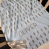 Custom Raindrops Blanket white with name