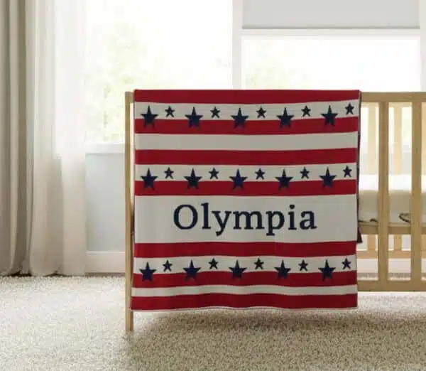 Olympia-american-stars-stripes-blanket-in-baby-room-nursery