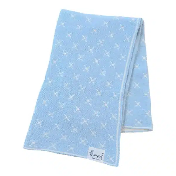 Preemie Blanket - Baby Blue Crosses
