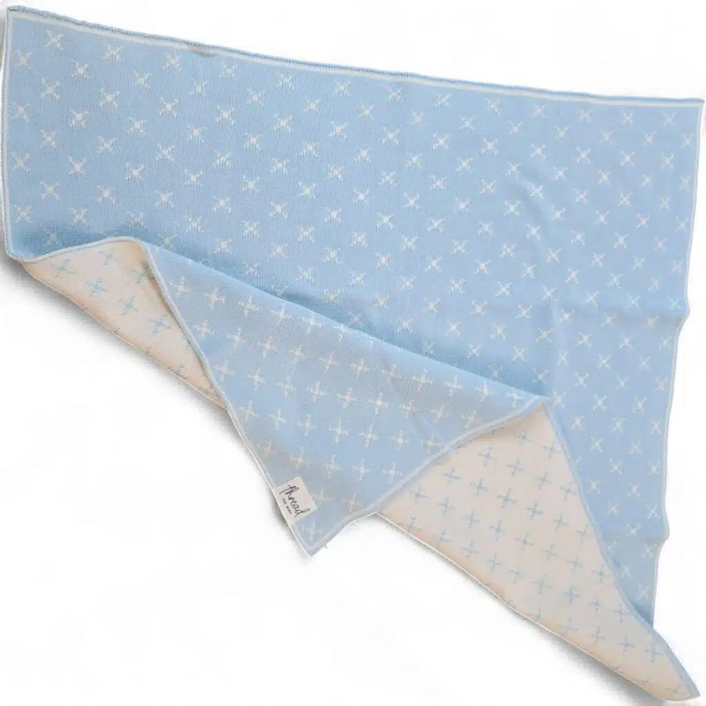 Preemie Blanket - Baby Blue Crosses