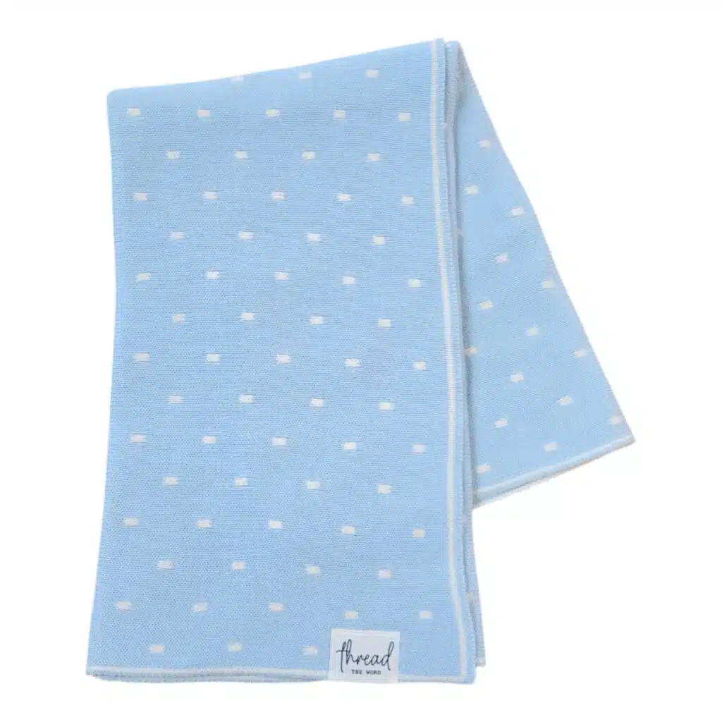 Preemie Blanket - Baby Blue Spots