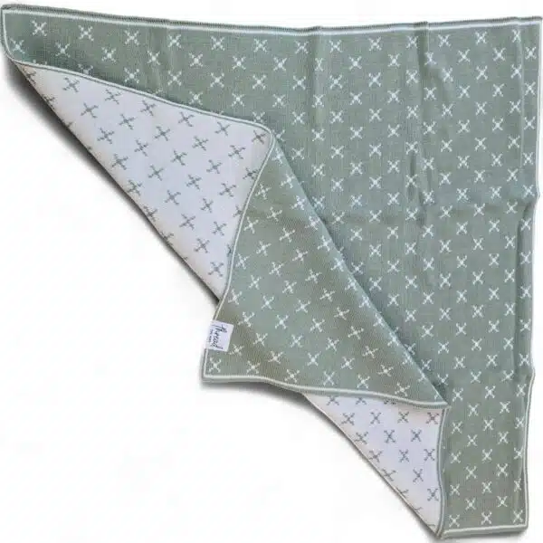 Preemie Blanket - Sage Crosses