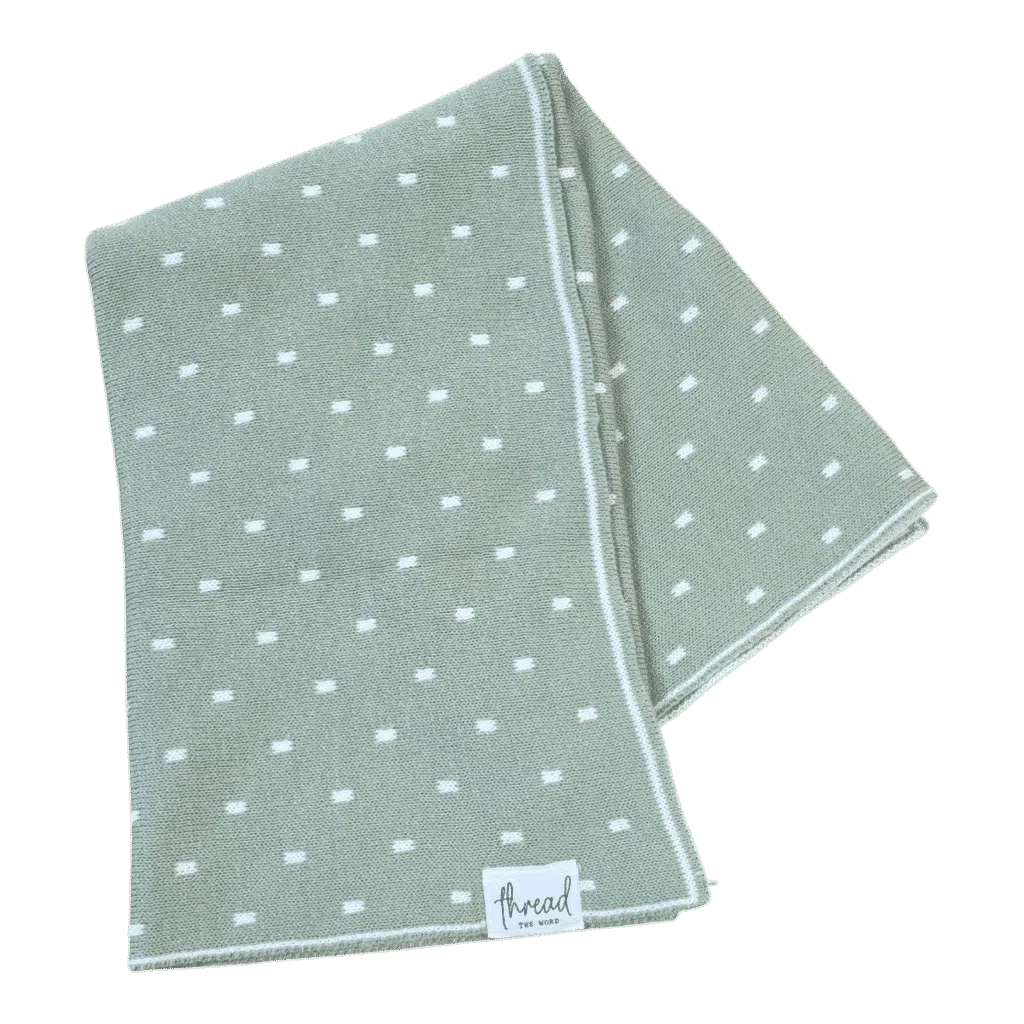 Preemie Blanket - Sage Spots